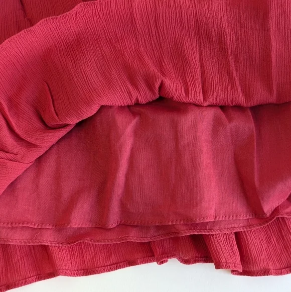 Max Studio Short Puff Sleeve Keyhole Neck Smocked Waist Dress Watermelon - sz XL - Picture 6 of 8